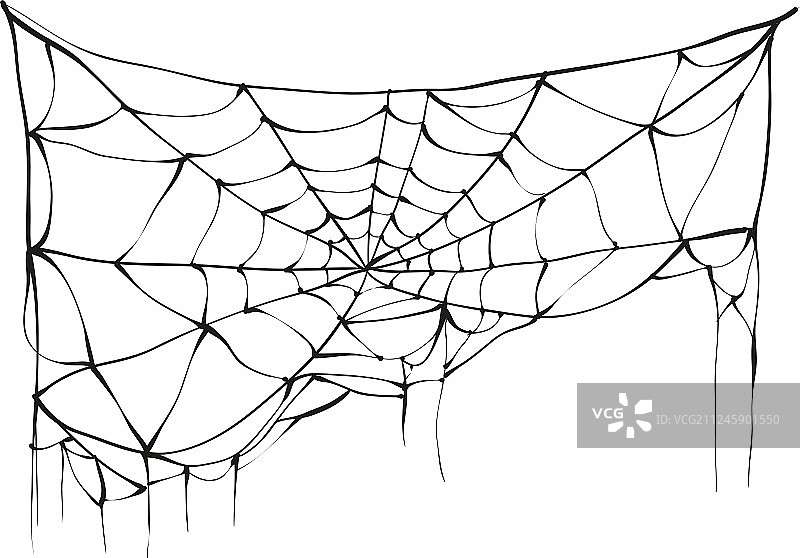 白色背景上的破蜘蛛网图片素材