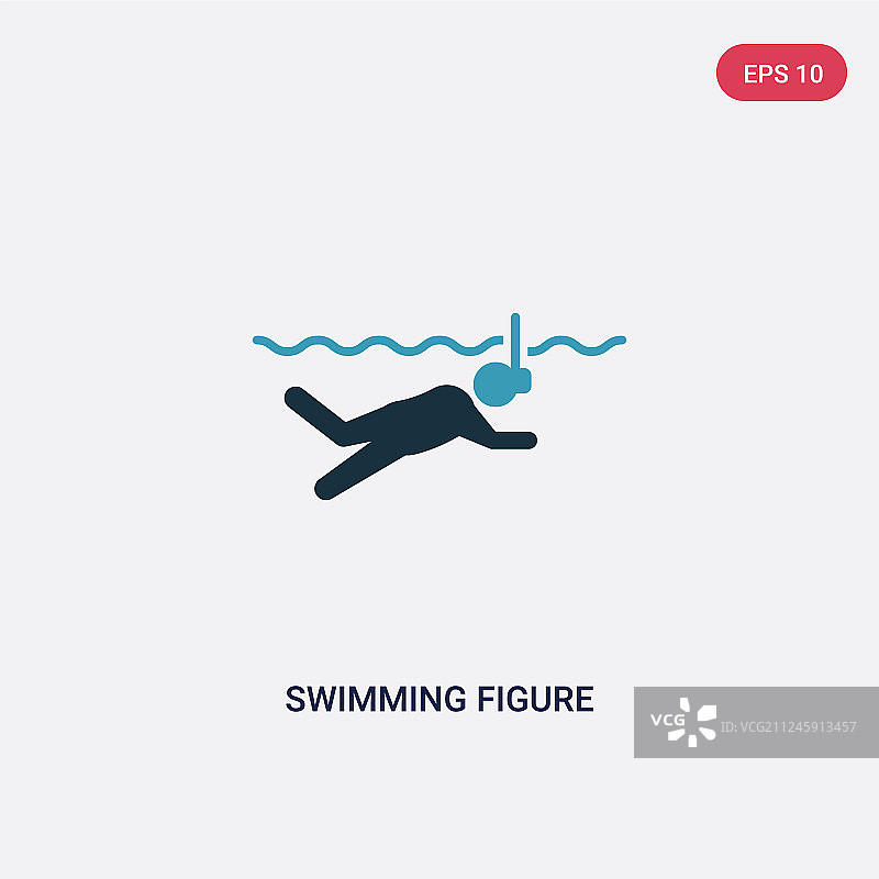 两种颜色的游泳图形图标来自体育图片素材