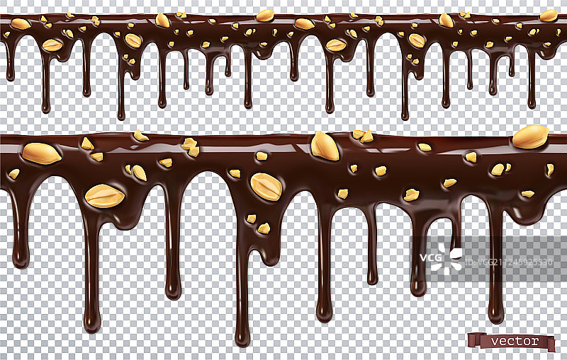 滴巧克力与花生融化滴3d图片素材