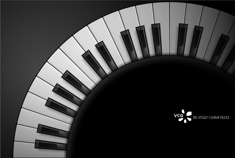 黑色背景的钢琴按键设计图片素材