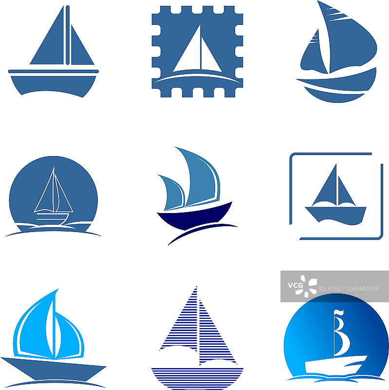 帆船设帆船船标志图片素材
