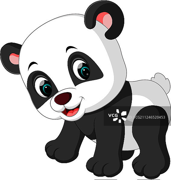 可爱的熊猫卡通图片素材