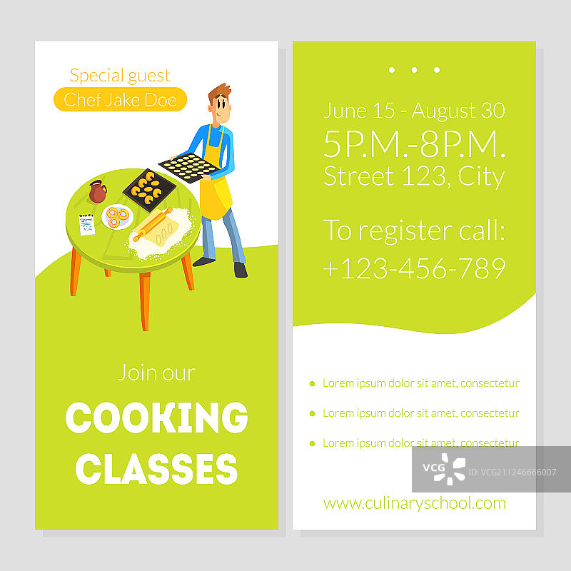 烹饪课程卡片模板烹饪学校图片素材