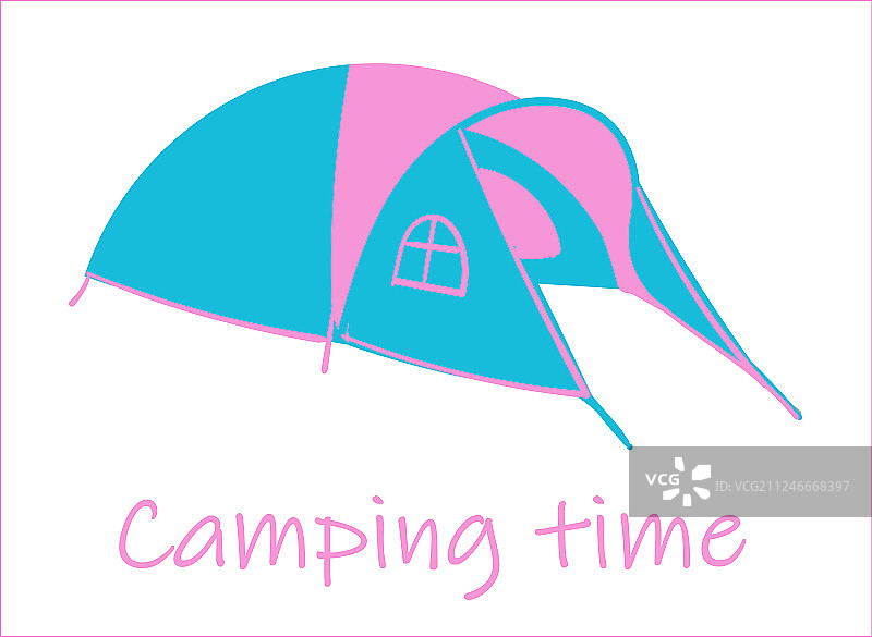 夏令营旅游帐篷在一个白色的孤立图片素材