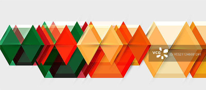 色彩鲜艳的六角形几何构图图片素材