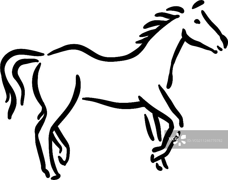 马的标志黑白相间图片素材