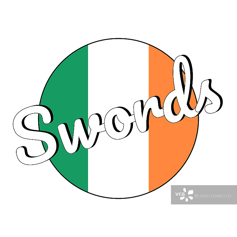 圆形按钮图标与爱尔兰国旗图片素材