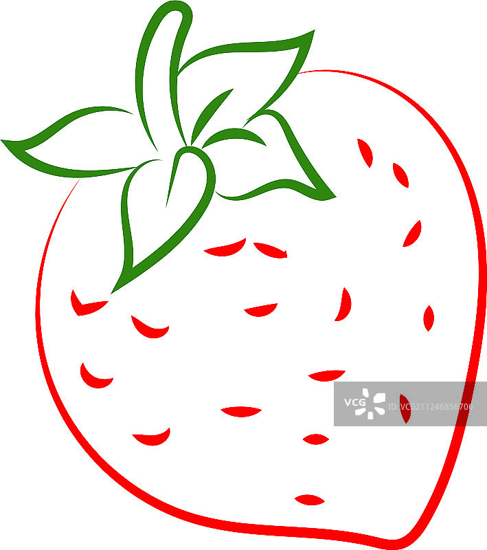 草莓画在白色的背景图片素材
