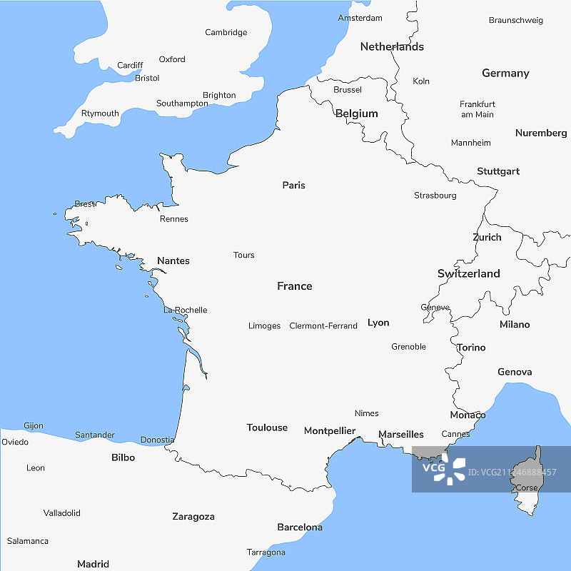 详细的地图法国图片素材