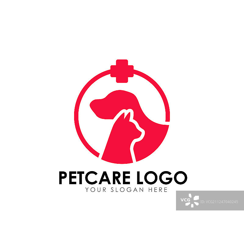 宠物护理和宠物诊所猫标志设计模板图片素材