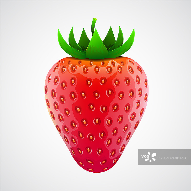 新鲜逼真的草莓孤立在白色图片素材