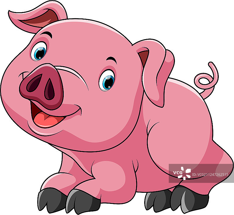 可爱的粉红猪卡通图片素材