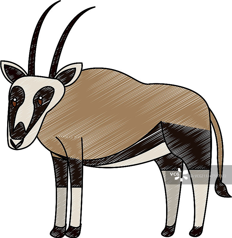 野生动物羚羊涂鸦图片素材