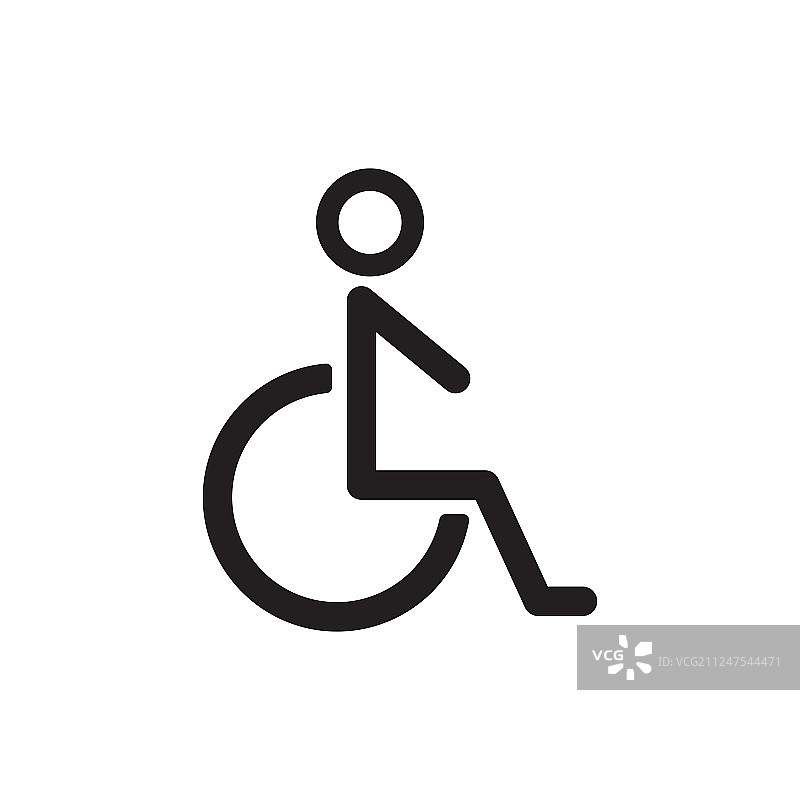 残疾残疾图标隔离在白色图片素材