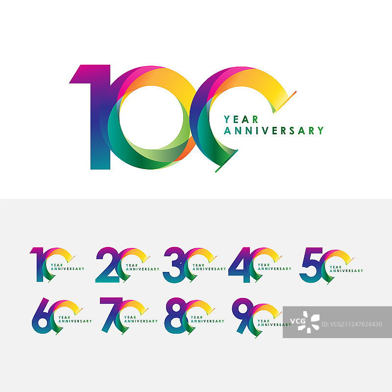 100周年纪念套装模板设计图片素材
