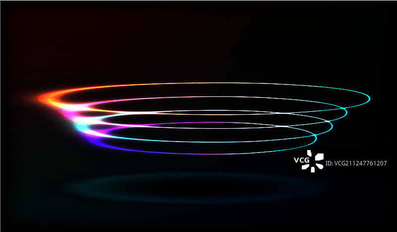 霓虹模糊圆运动漩涡尾迹效果图片素材