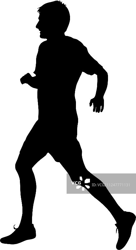 跑步者在短跑男子身上的剪影图片素材