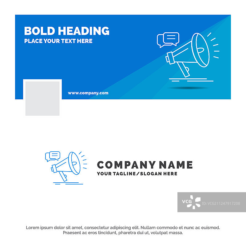 蓝色企业标识模板营销图片素材
