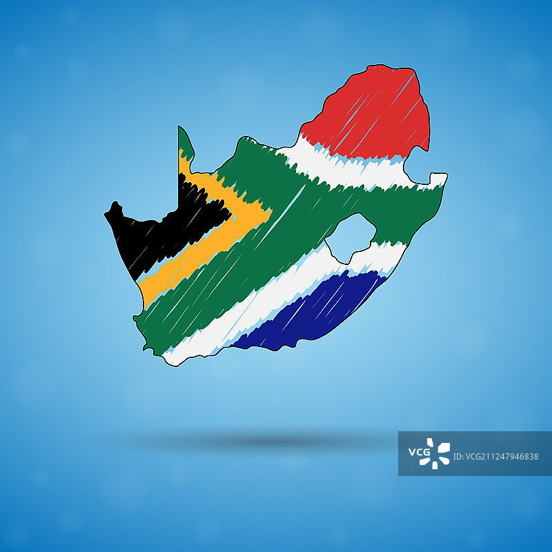 涂鸦地图南非示意图国家地图图片素材