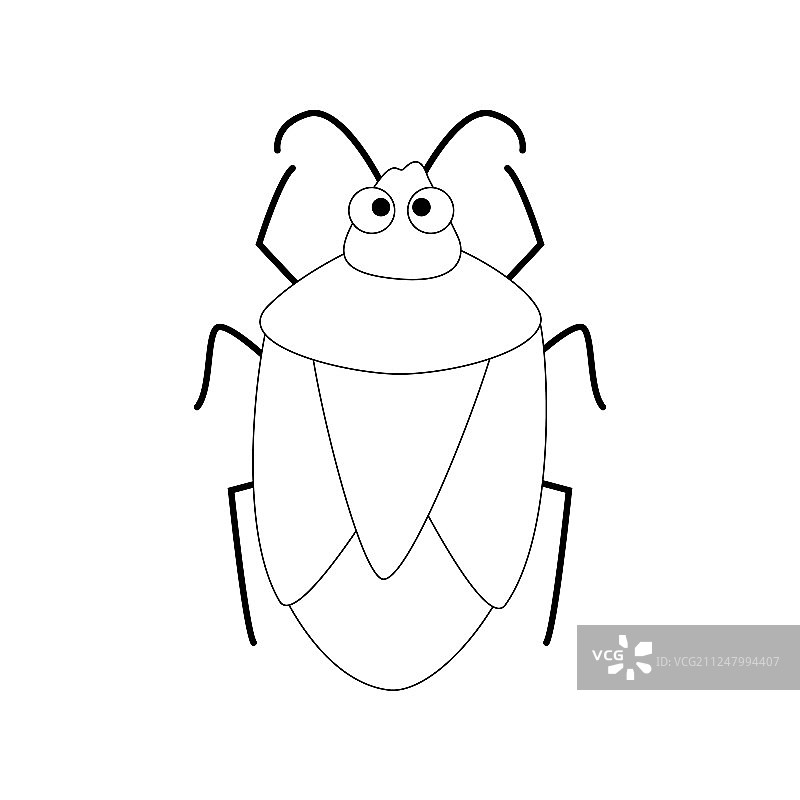 可爱的卡通甲虫孤立图片素材