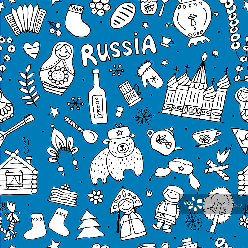 俄罗斯无缝图案为您设计图片素材