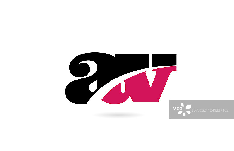 Av一个v粉色和黑色的字母组合图片素材