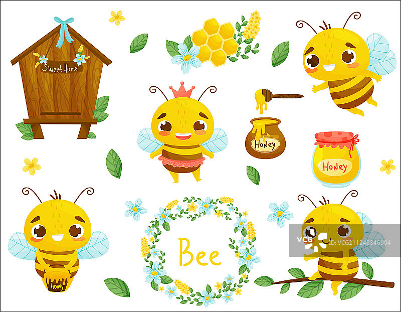 集蜂采蜜等养蜂图片素材