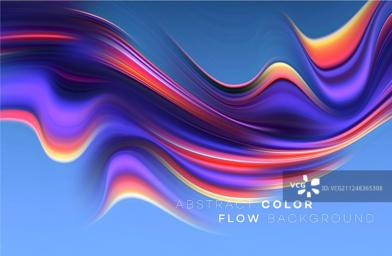 现代彩色流动海报波浪液体形状中图片素材