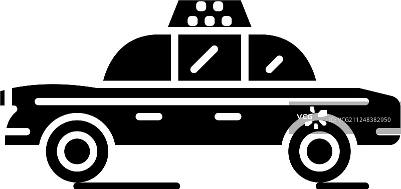 出租车黑色图标标志孤立图片素材
