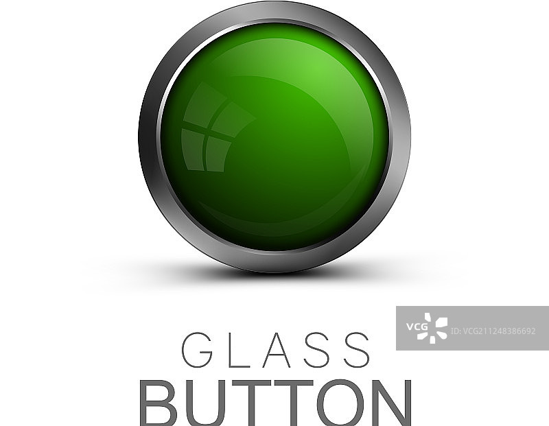 白色背景上的玻璃按钮图片素材