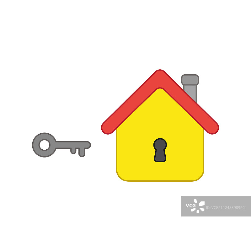 图标概念钥匙和房子与钥匙孔图片素材