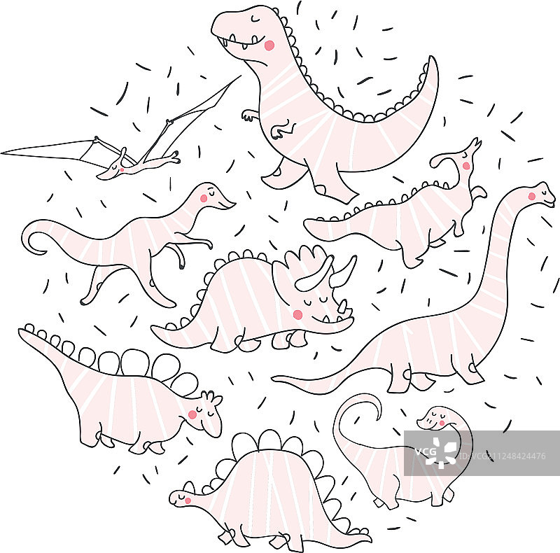 可爱的恐龙涂鸦集可爱的恐龙集图片素材
