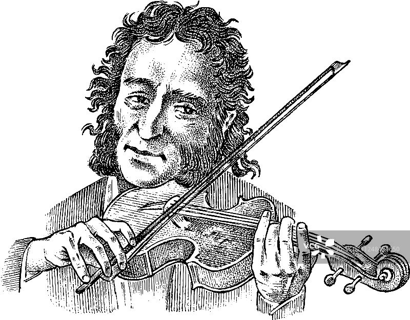 男人用一首经典的小提琴演奏音乐家图片素材