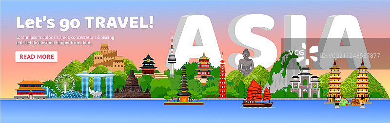 亚洲详细网页横向海报旅行图片素材