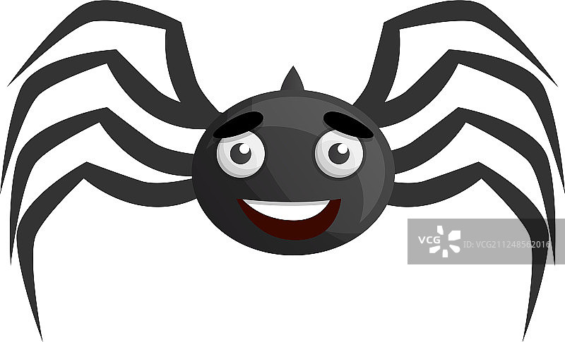 微笑的蜘蛛图标卡通风格图片素材