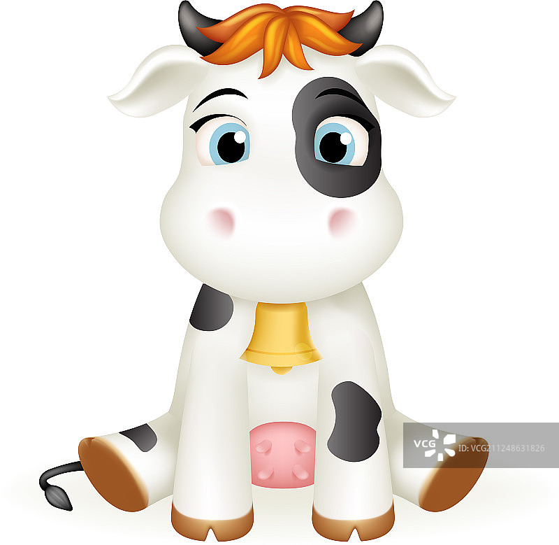 宝宝小母牛3d可爱的小牛玩具幼崽卡通图片素材