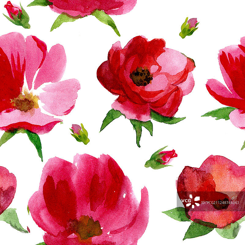 水彩玫瑰花束图片素材