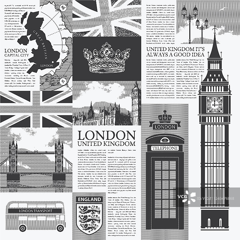 无缝背景的主题，英国和伦敦图片素材