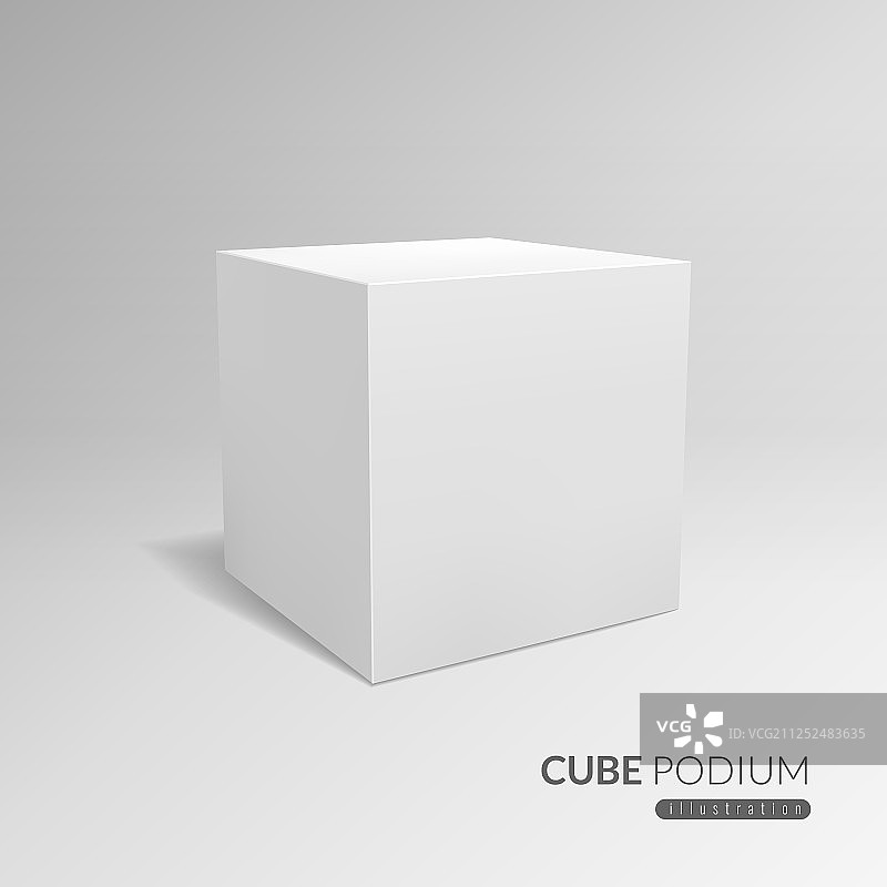 立方体讲台3d立方体基座白色空白块图片素材