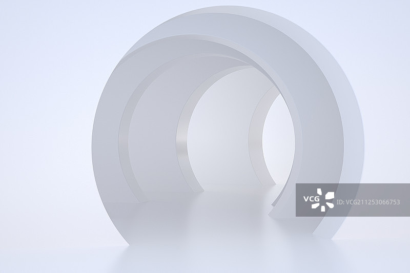 3D现代简单拱形门空间图片素材