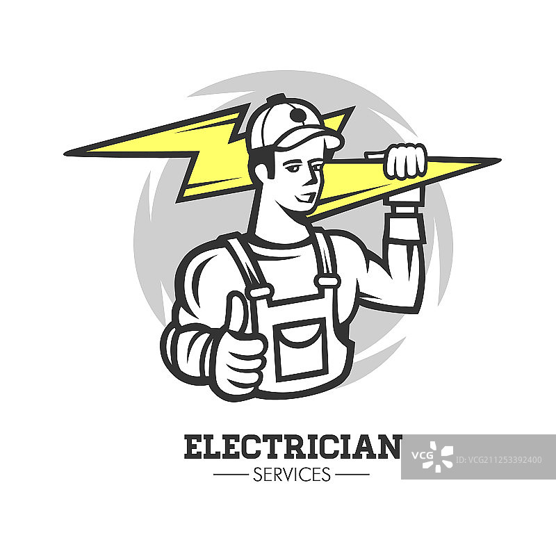 电工男人的标志图片素材