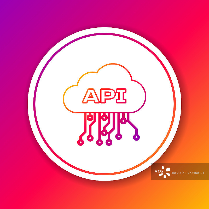 颜色云API接口线图标隔离上图片素材