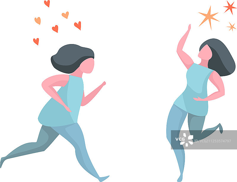 跑步活跃快乐健康的女人图片素材