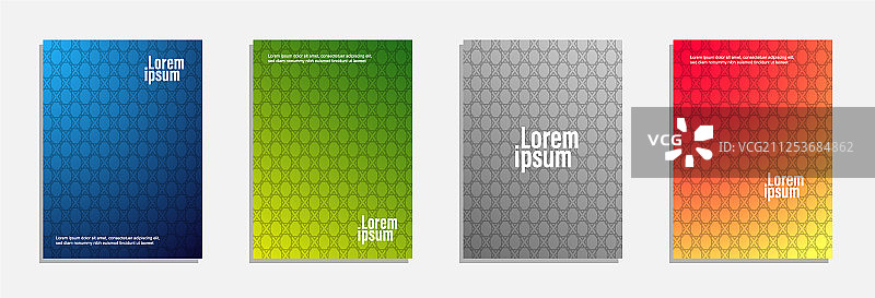 彩色和现代的封面设计集几何图片素材