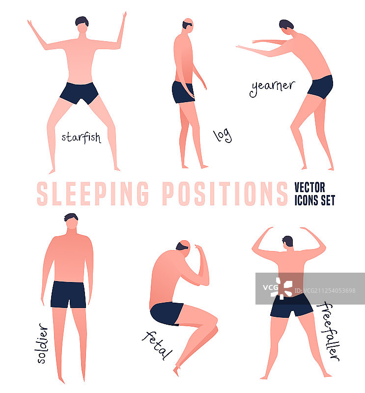 不同的睡眠姿势图片素材