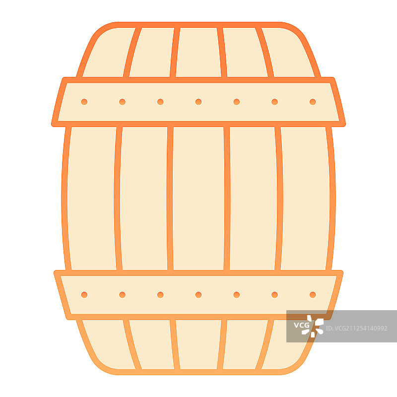 木桶平图标桶啤酒橙色图标图片素材