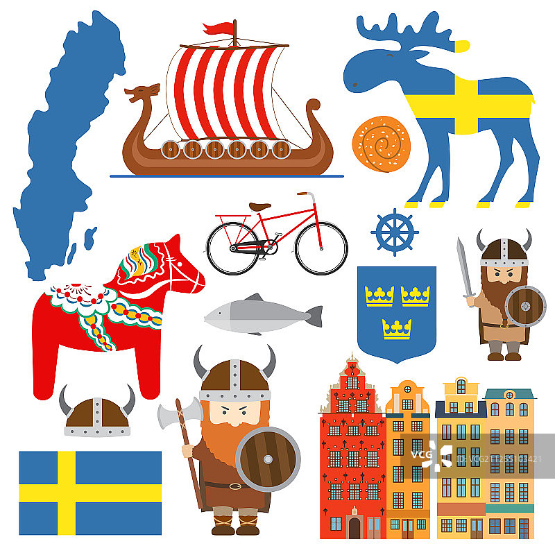 设计元素以瑞典和瑞典为标志图片素材