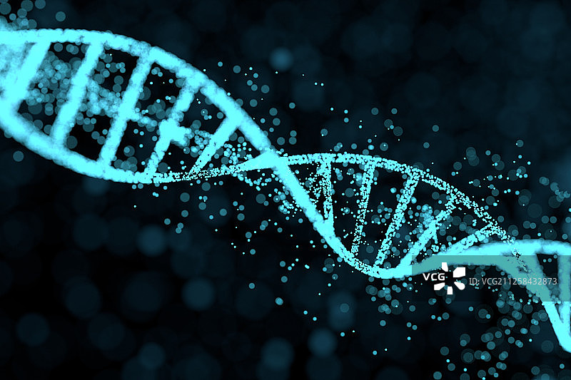 DNA生物科技与粒子 三维渲染图片素材