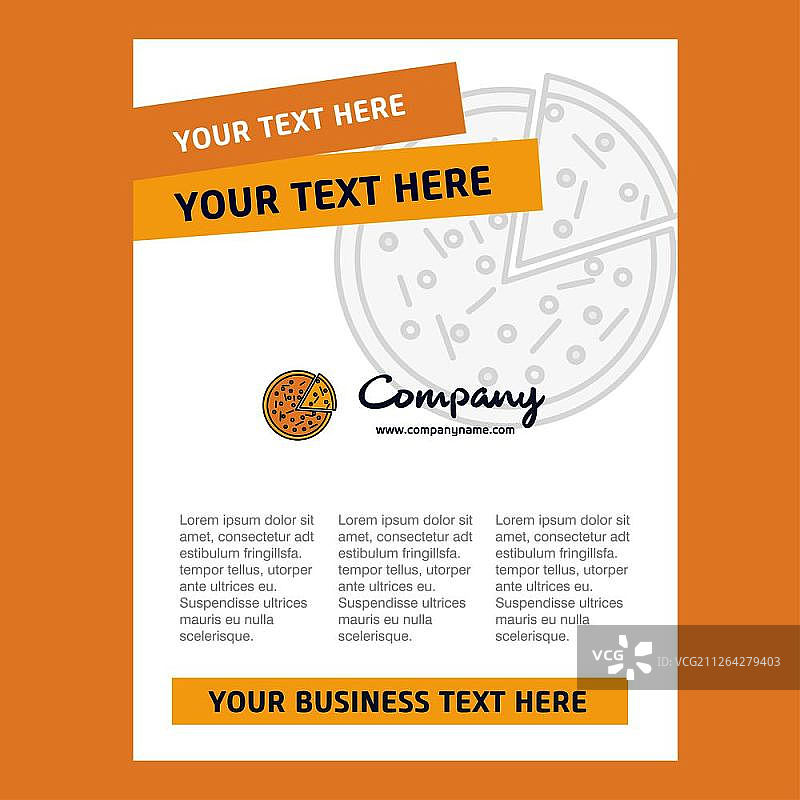 披萨标题页设计的公司简介，年度报告，演示，传单，宣传册矢量背景图片素材