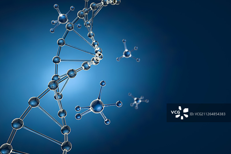 三维DNA分子结构模型图片素材